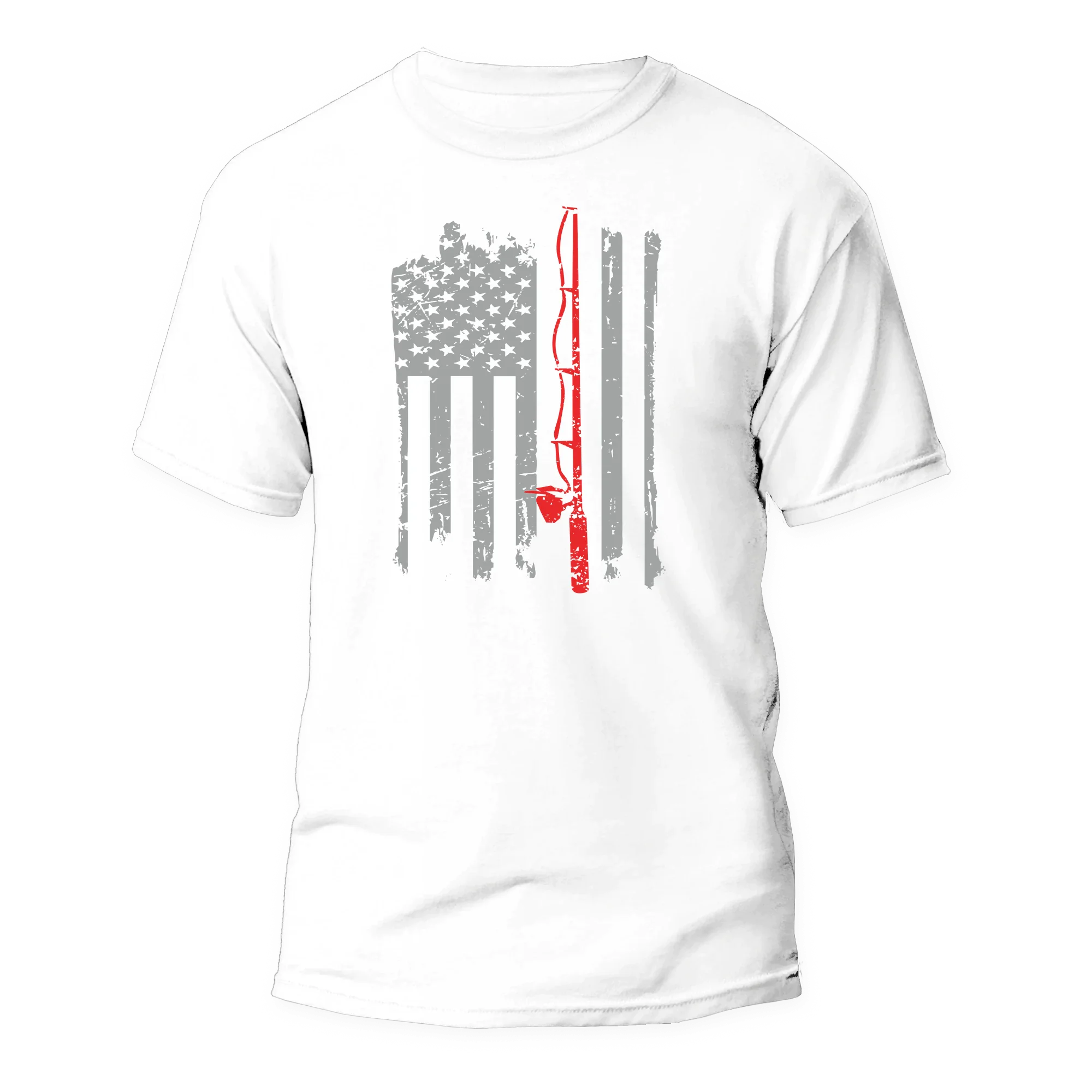 Fishing Rod American Flag Unisex T-Shirt